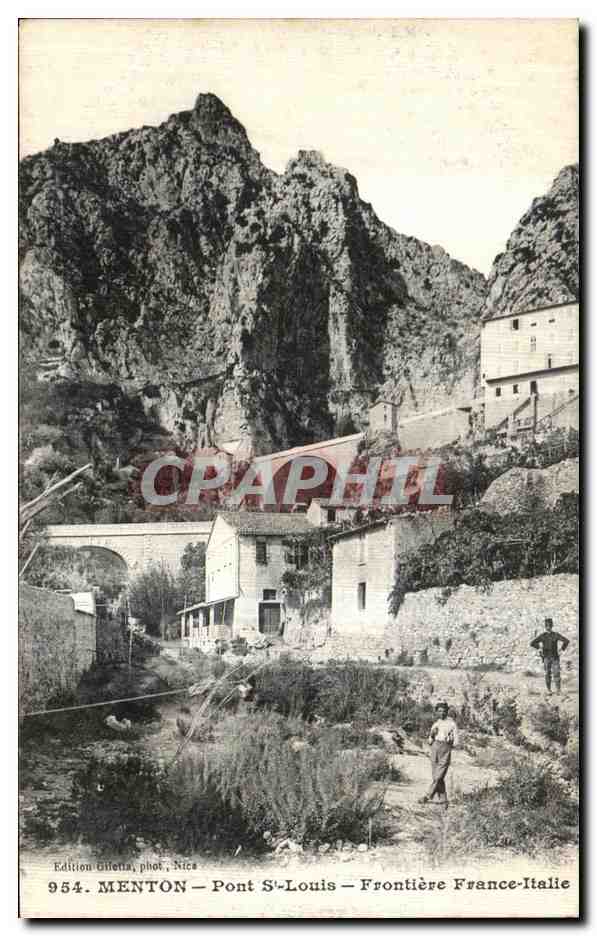 CPA Menton Pont St Louis Frontiere France Italie