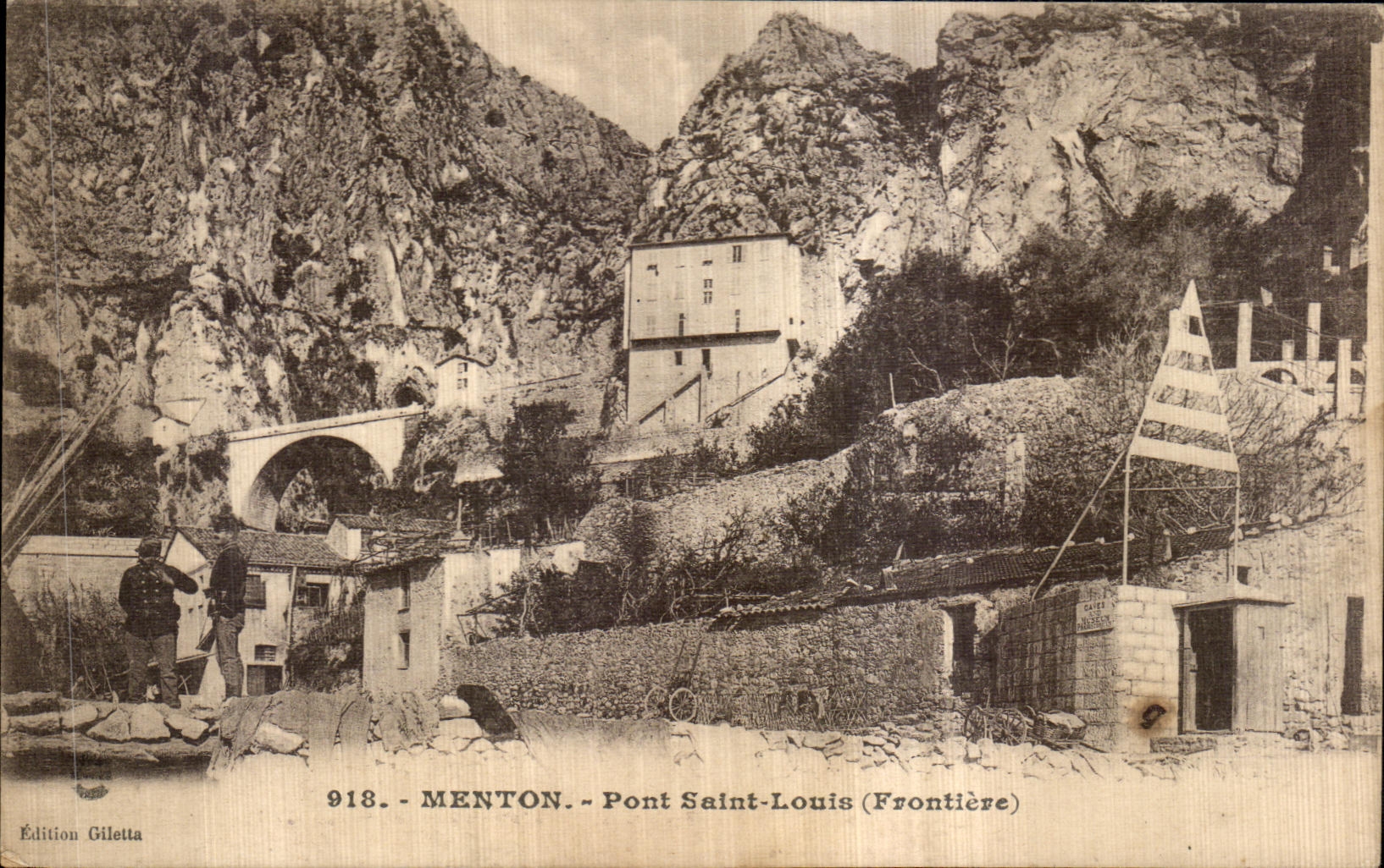 CPA Menton Pont Saint Louis Douaniers Douane Customs