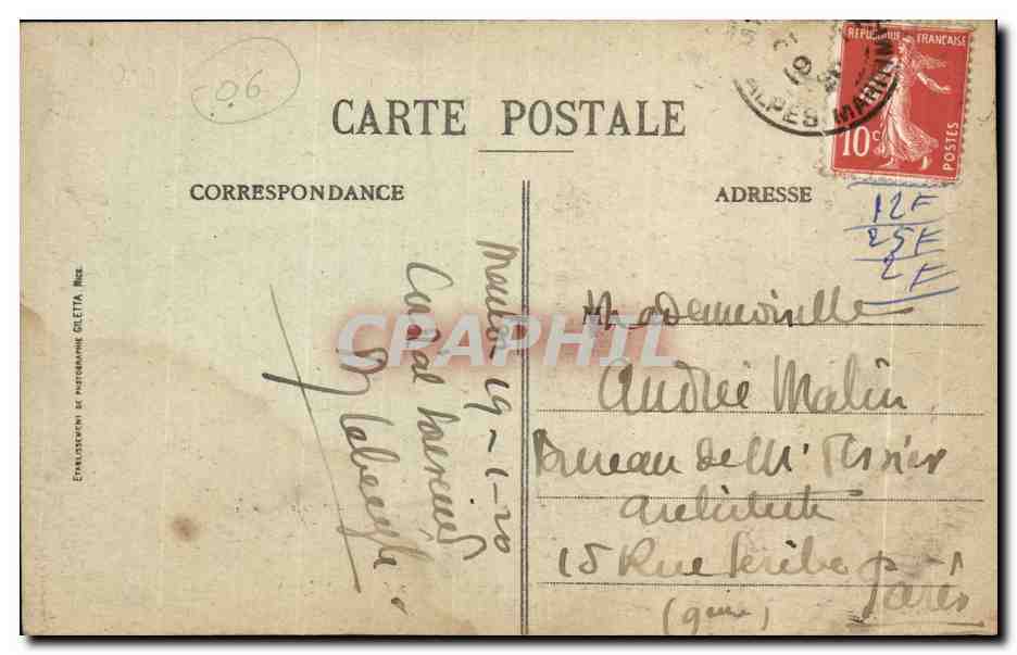 CPA Menton Pont Saint Louis Douaniers Douane Customs — Rückseite