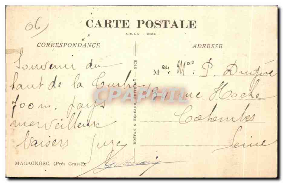 CPA La Turbie Vue generale et la Principaute de Monaco — Rückseite