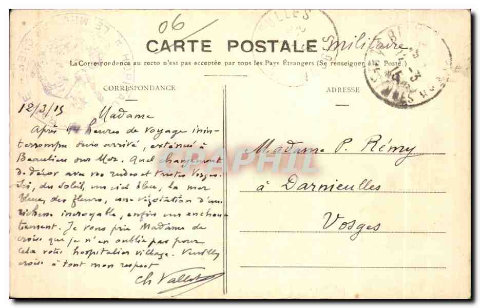 CPA La Turbie L Eglise  — Verso
