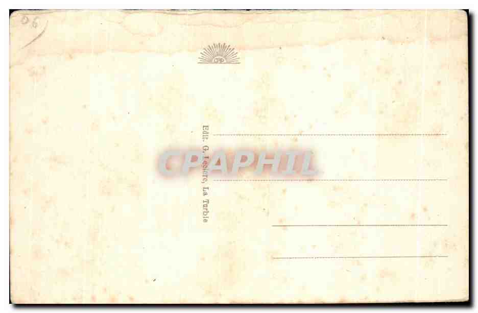 Cartolina d'epoca La Turbie Porta e via Capouanne — Verso