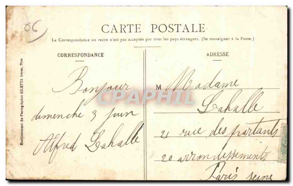 CPA La Turbie Vieille Porte Romaine  — Rückseite