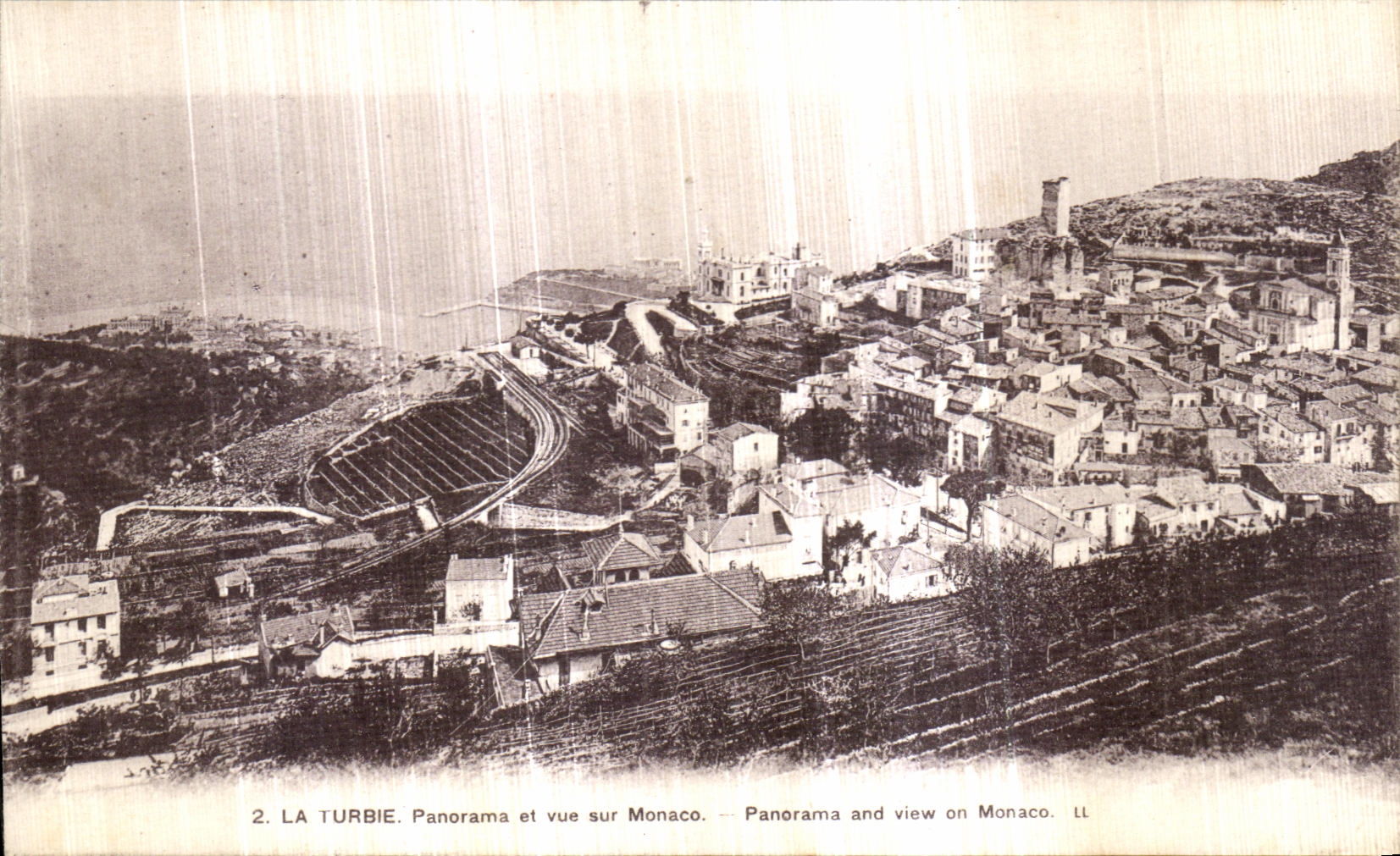 CPA La Turbie Panorama et vue sur Monaco Panorama and view on Monaco