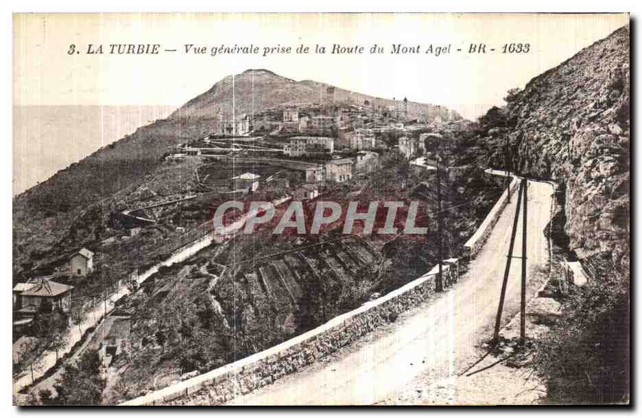 CPA La Turbie Vue generale prise de la Route du Mont Agel 