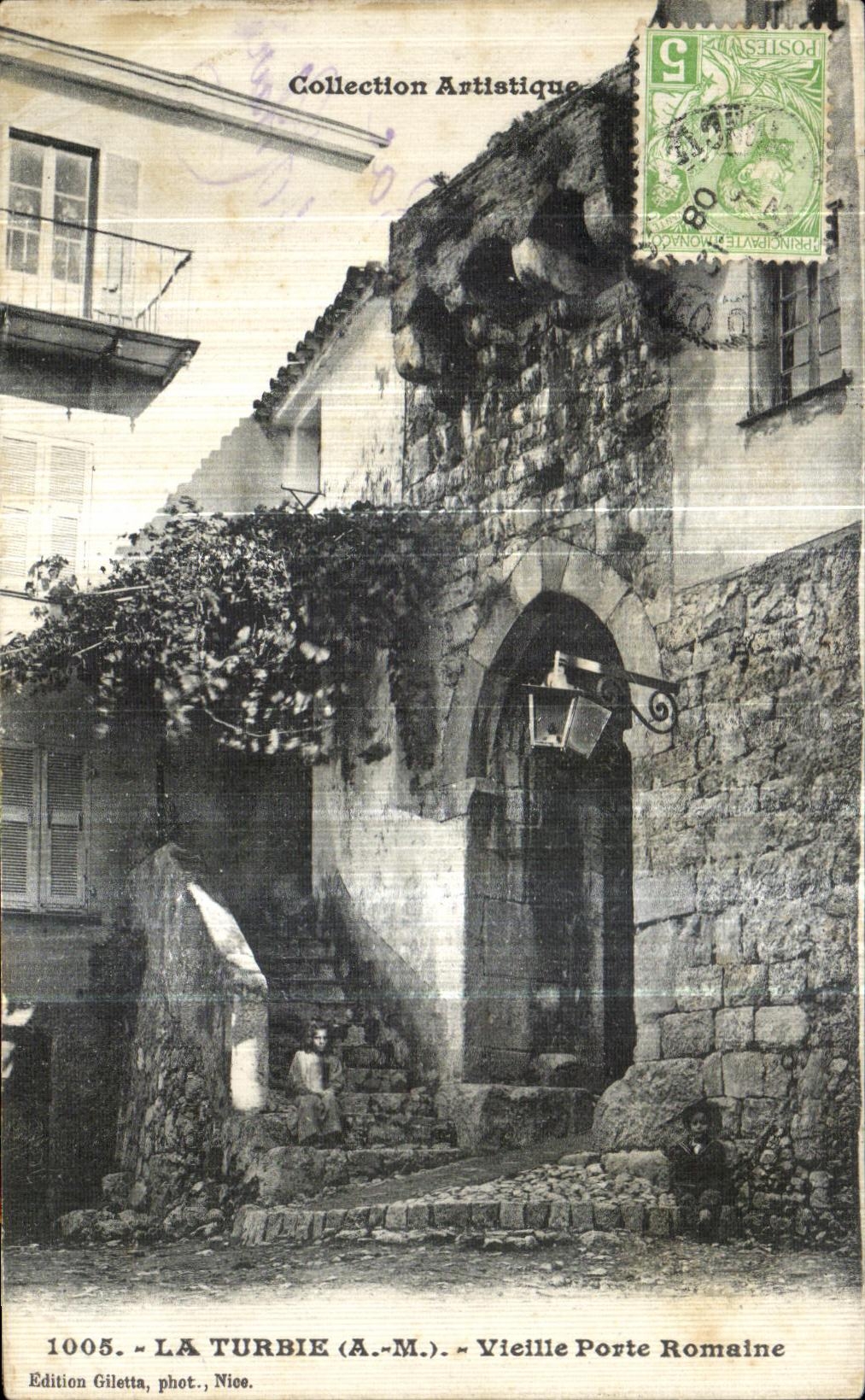 CPA La Turbie Vieille Porte Romaine