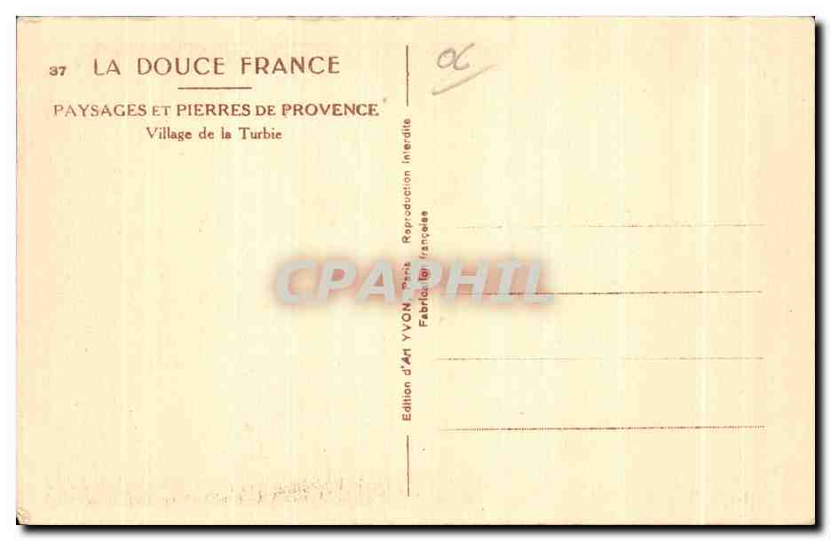 CPA La Douce France  — Rückseite
