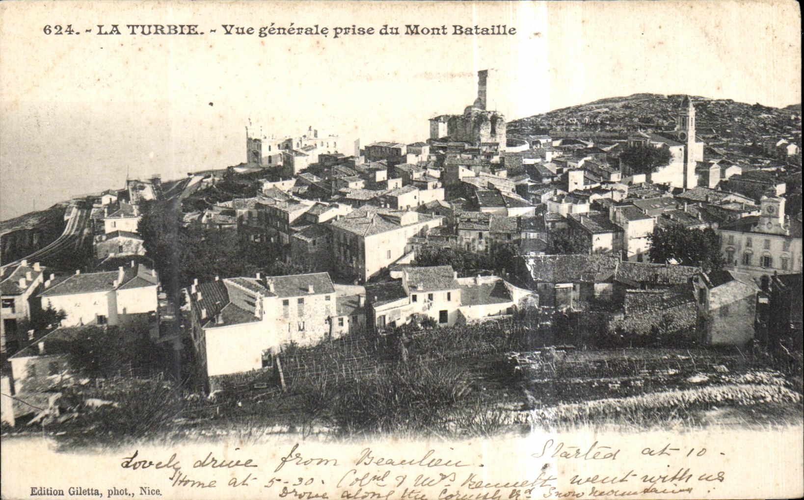 CPA La Turbie Vue generale parise du Mont Bataille
