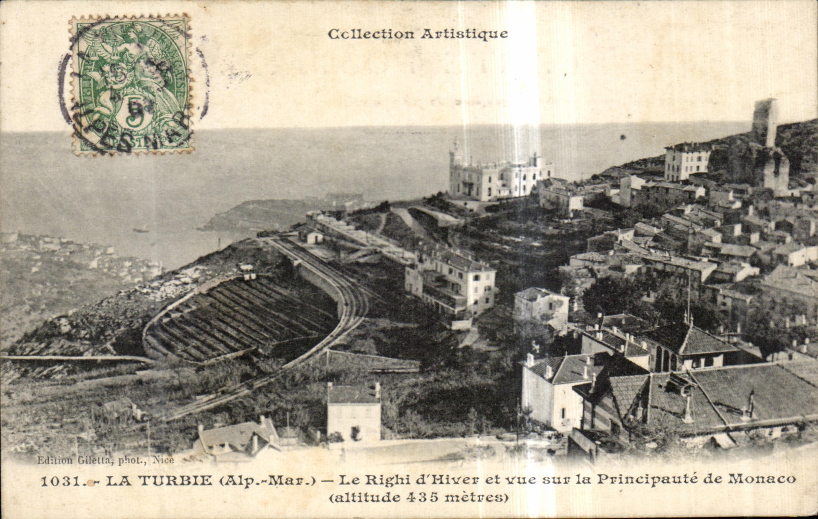 CPA La Turbie Le Righi d Hiver et vue sur la principaute de Monaco 