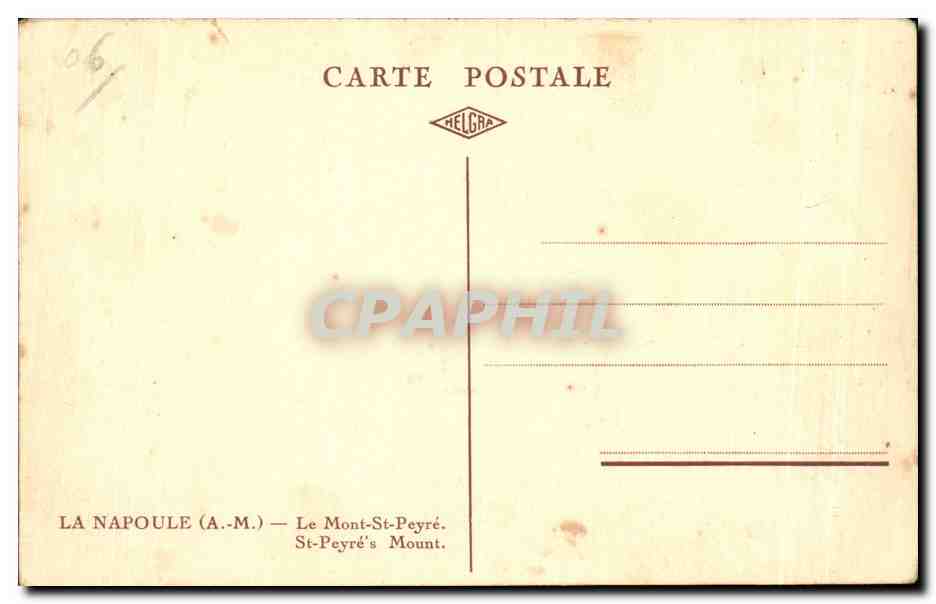 CPA La Napoule Le Mont St Peyre  — Rückseite