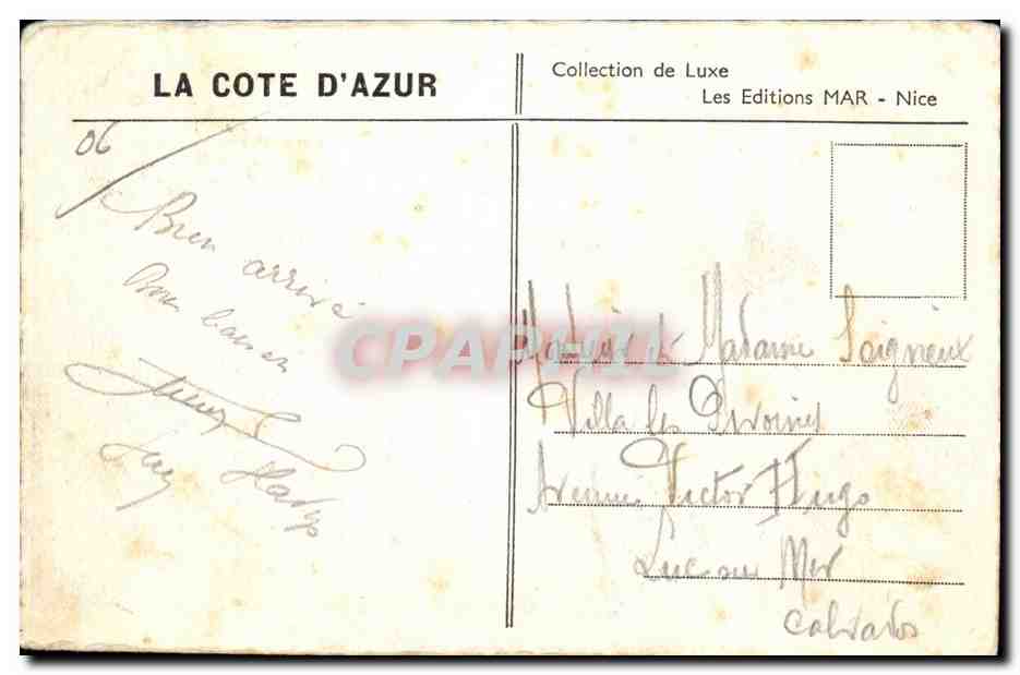 CPA La Napoule La plage et le chateau  — Verso