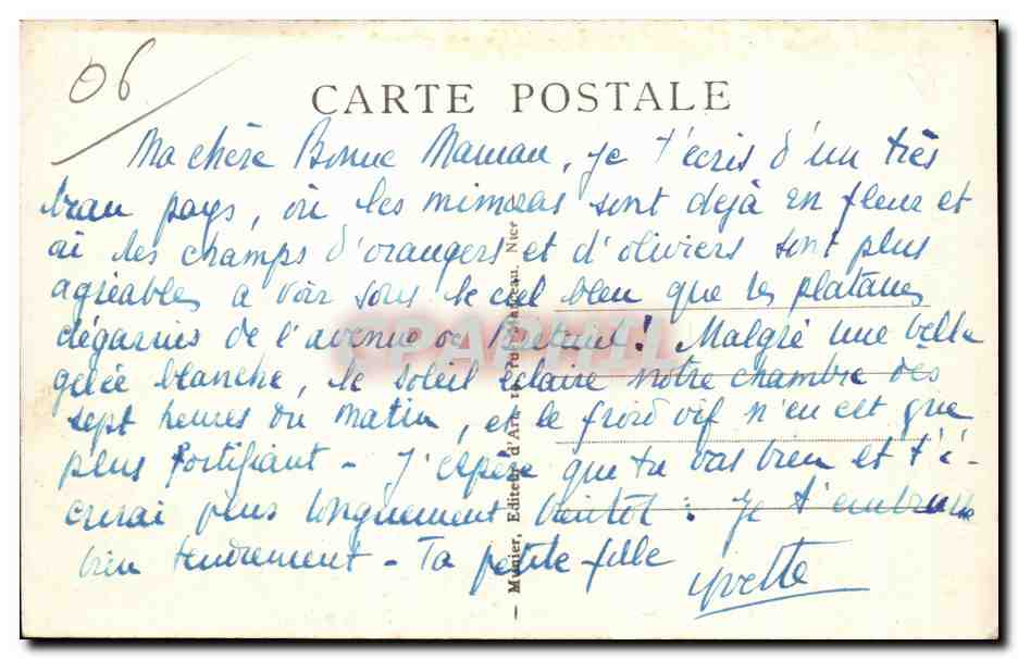 Grasse — Les terrasses du cours et le jardin public — Éditeur : M. Gallet, Grasse — Reverso