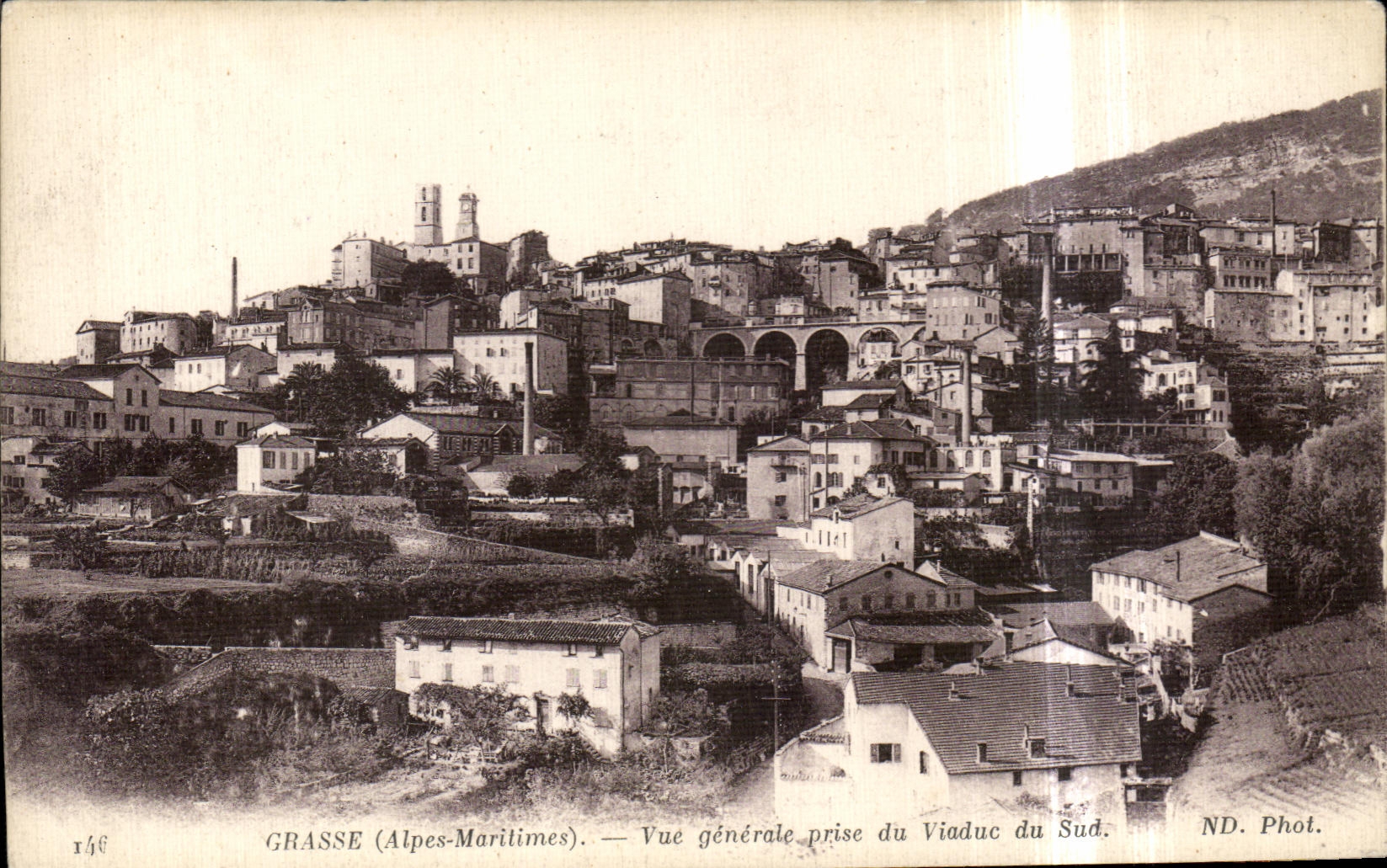 CPA Grasse Vue generale prise du Viaduc du Sud
