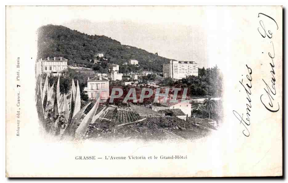 CPA Grasse L Avenue Victoria et le Grand Hotel