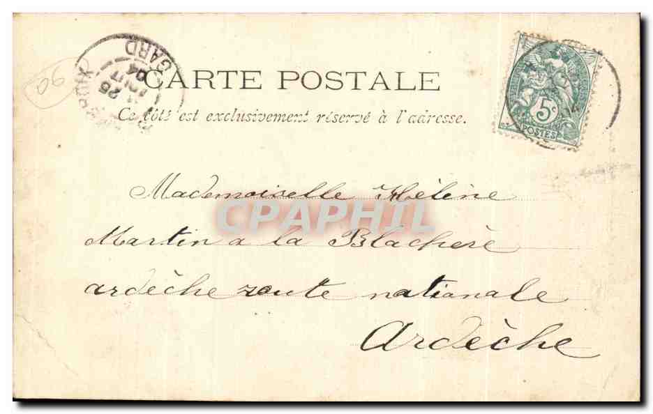 CPA Grasse L Avenue Victoria et le Grand Hotel — Rückseite