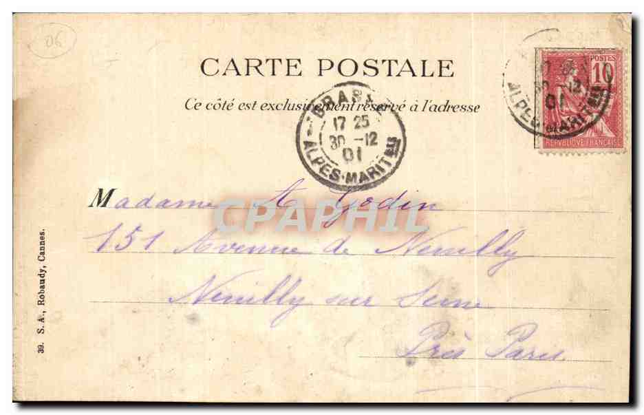 CPA Souvenir de la Parfumerie Giraud Fils Grasse paris Cueillette des fleurs d orangers — Rückseite