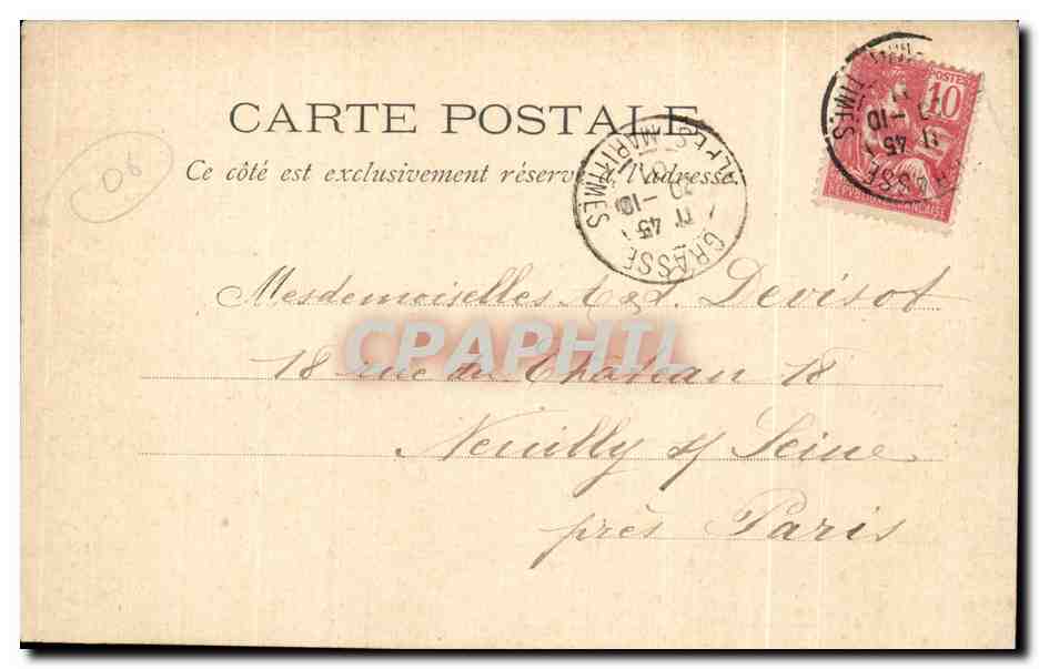 CPA Souvenir de la Parfumerie Giraud Fils Grasse paris la cathedrale — Rückseite