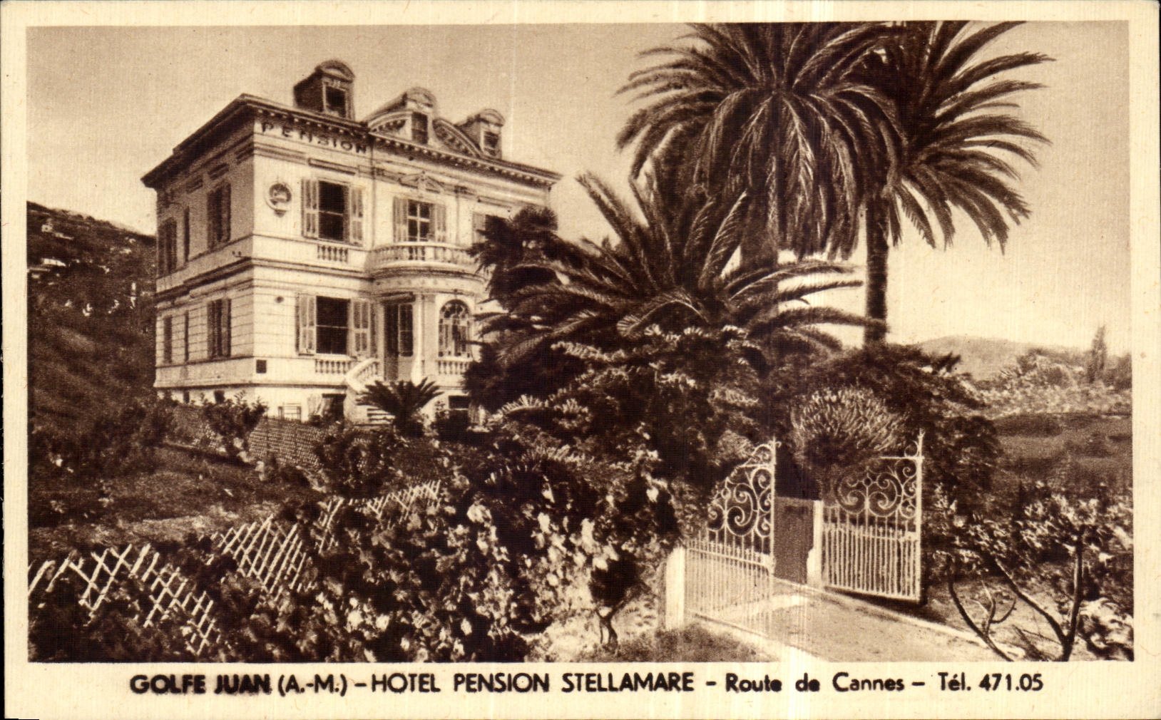 CPA Golfe Juan Hotel Pension Stellamare Route de Cannes
