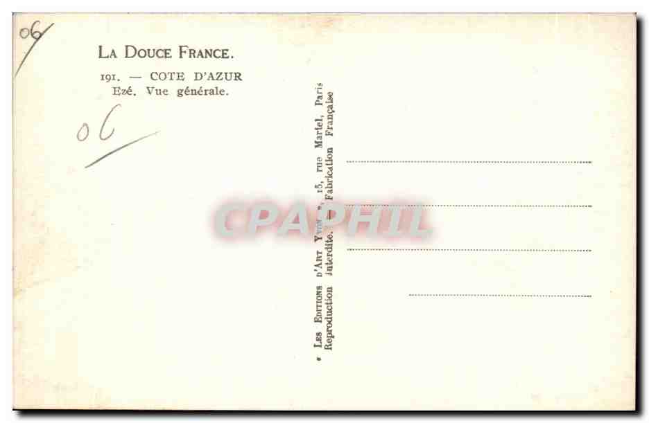 Ezé — Côte d'Azur — Vue générale — Les Éditions d'Art Yvon, Paris — Reverso
