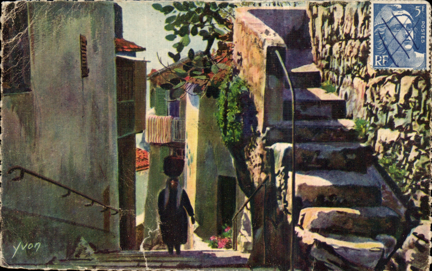 CPA La Douce France Cote D Azur Eze Une Vieille rue du Village