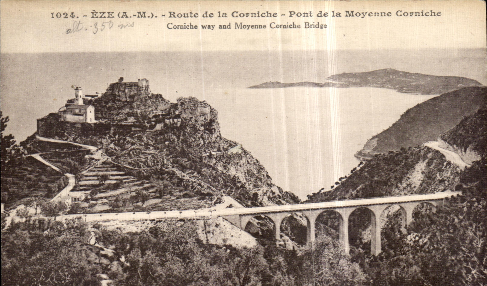 CPA Eze Route de la Corniche Pont de la Moyenne Corniche 