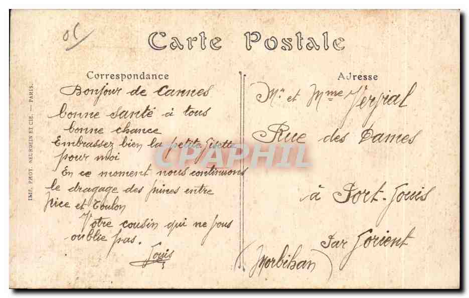 CPA Cannes L Hotel et la Promenade de la Croisette — Rückseite