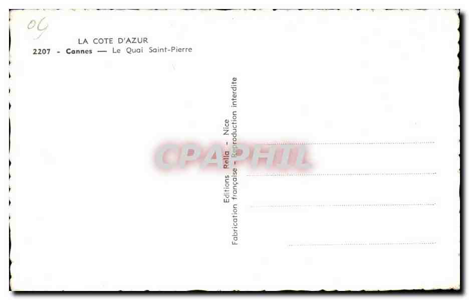 CPA La Cote D Azur Cannes Le Quai Saint Pierre Bateaux — Verso