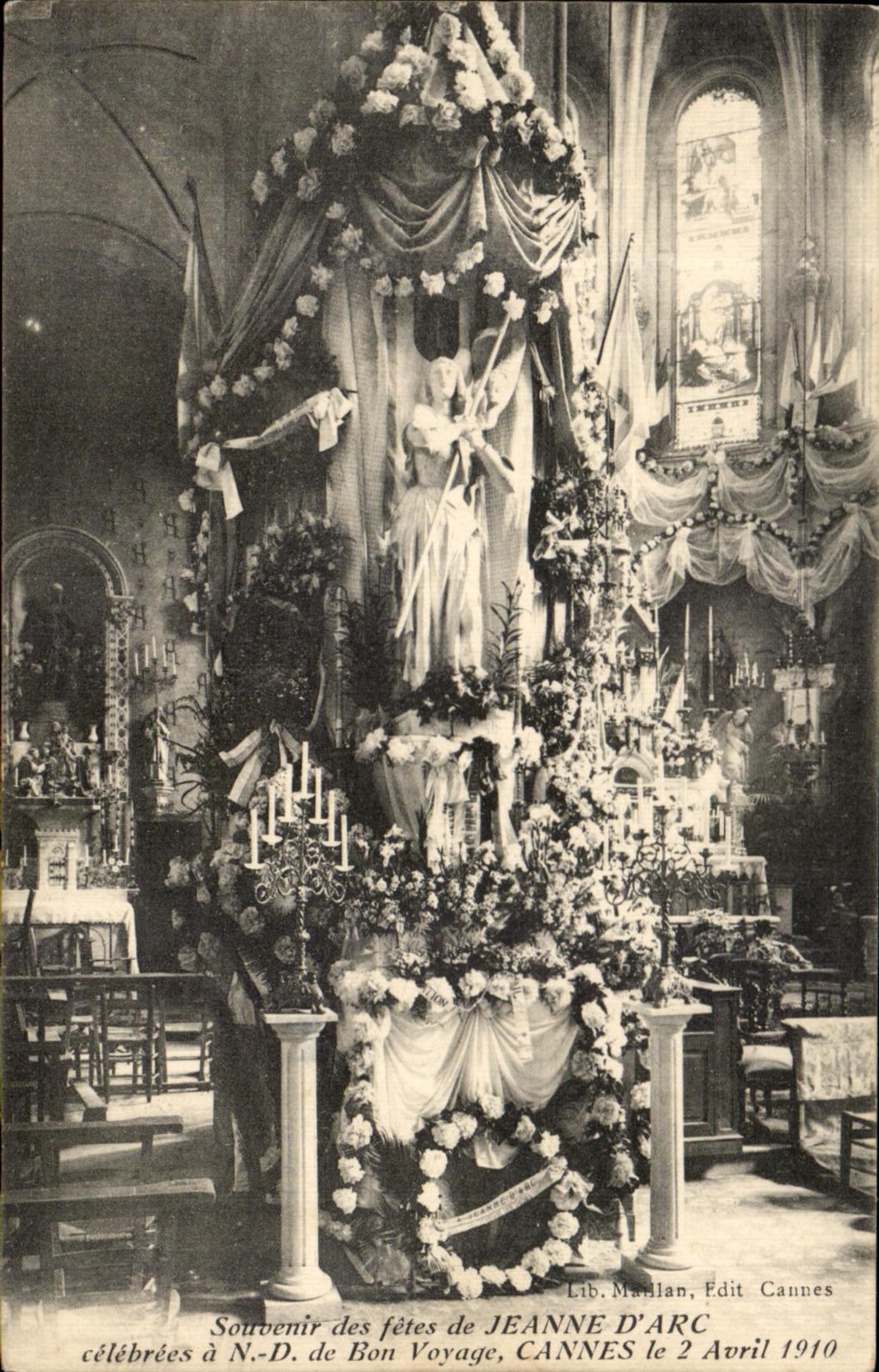 CPA Souvenir des fetes de Jeanne d Arc ND de Bon Voyage Cannes le 2 avril 1910