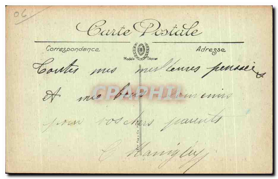 CPA Cannes Vue sur la Croix des Gardes — Verso