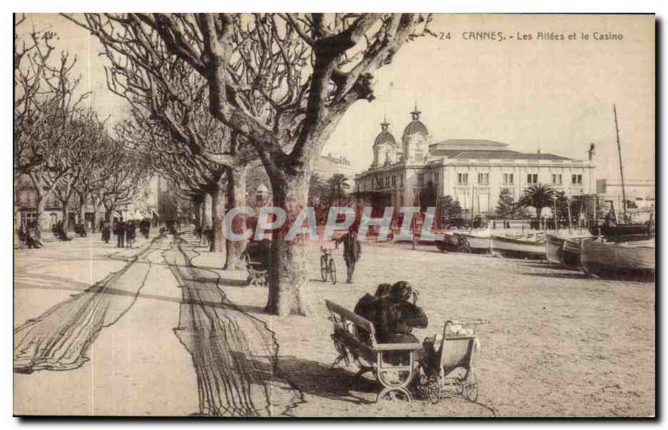 CPA Cannes Les Allees et le Casino