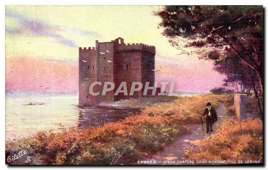 CPA Cannes Vieux Chateau Saint Honorat Ile De Lerins