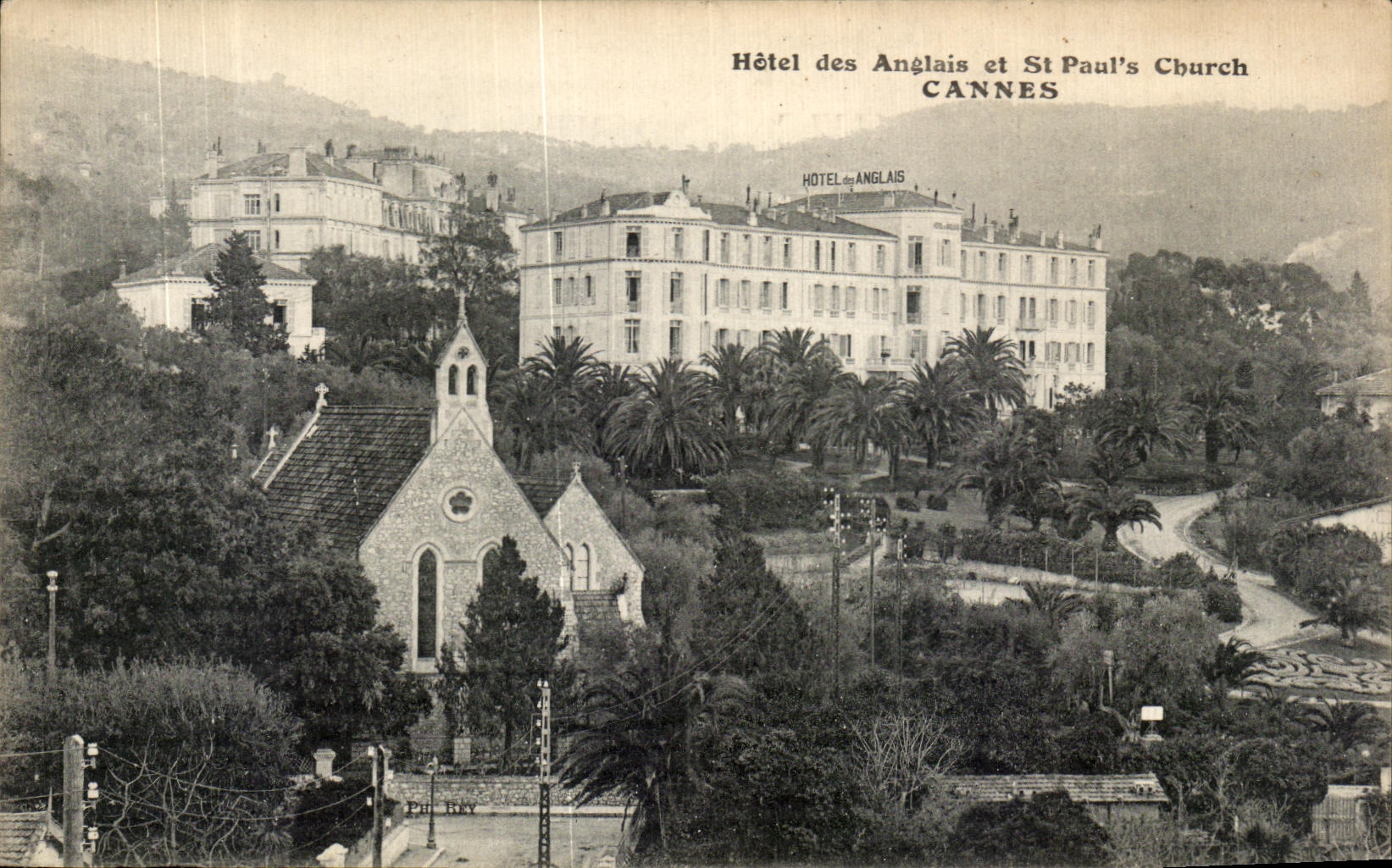 CPA Hotels des Anglais et St Paul s Church Cannes