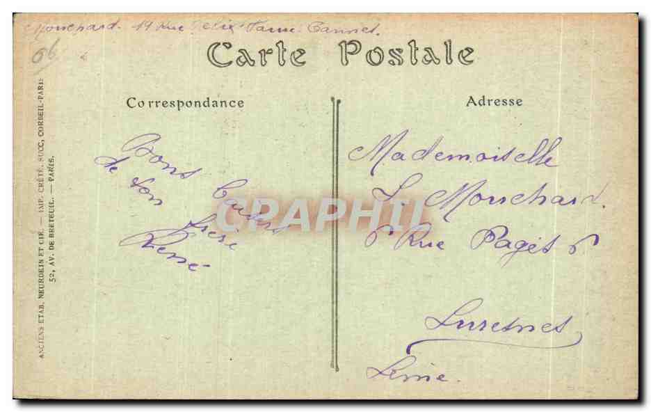 CPA Un Bonjour de Cannes  — Verso