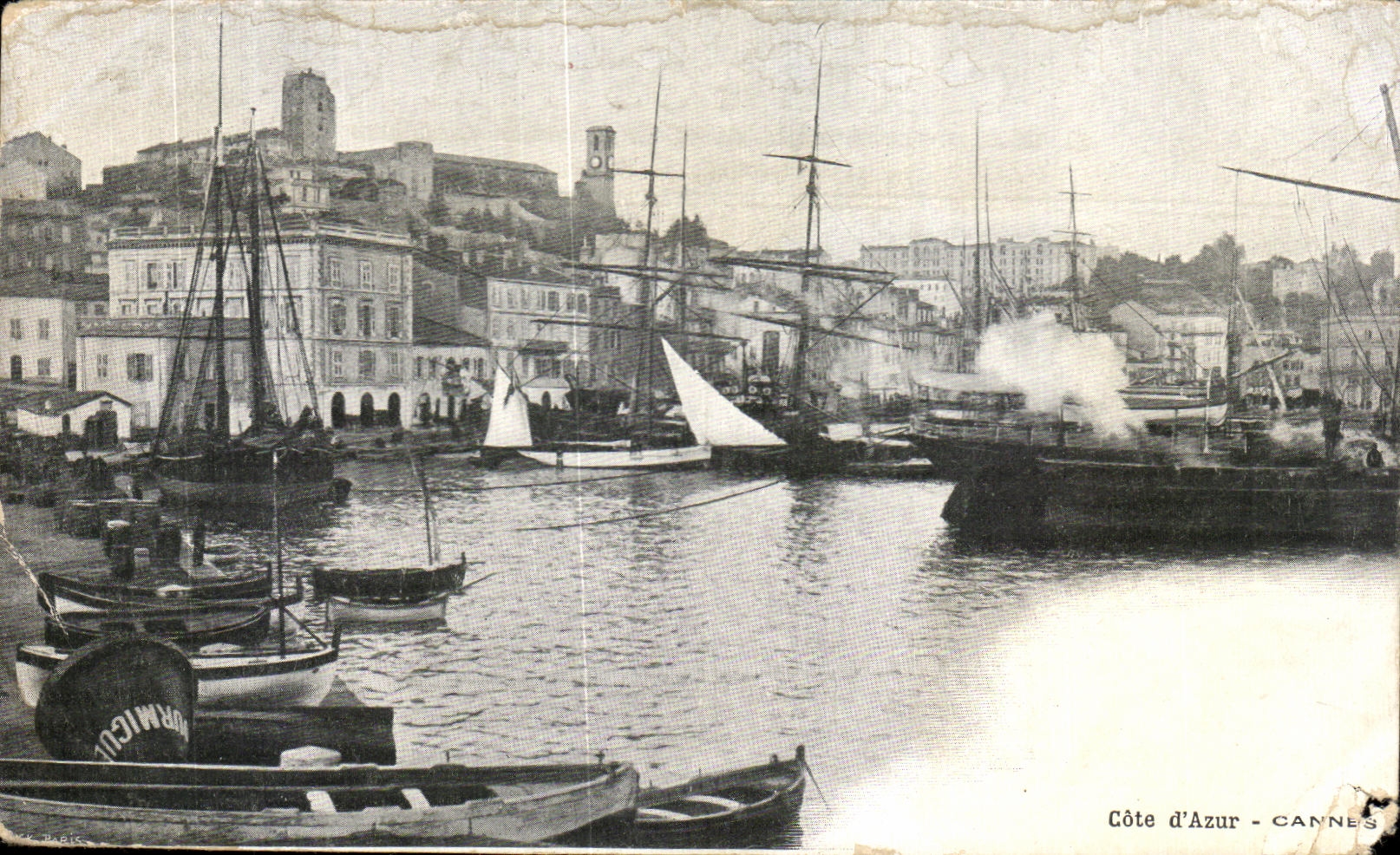 CPA Cote d Azur Cannes Bateaux