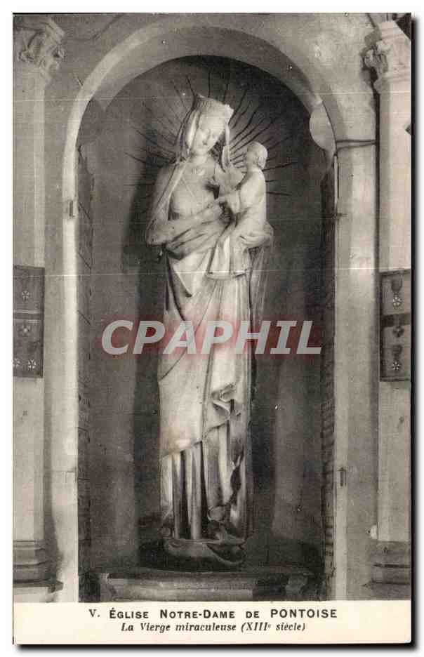 Kirche Notre-Dame de Pontoise — Die Marienstatue (13. Jahrhundert) — Fototypie A. Benoît, Neuilly-sur-Seine