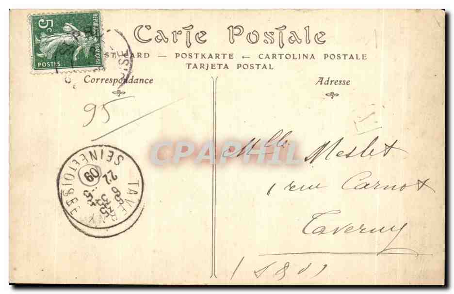 CPA Saint Prix Chateau de Leopold Double L Etang — Back