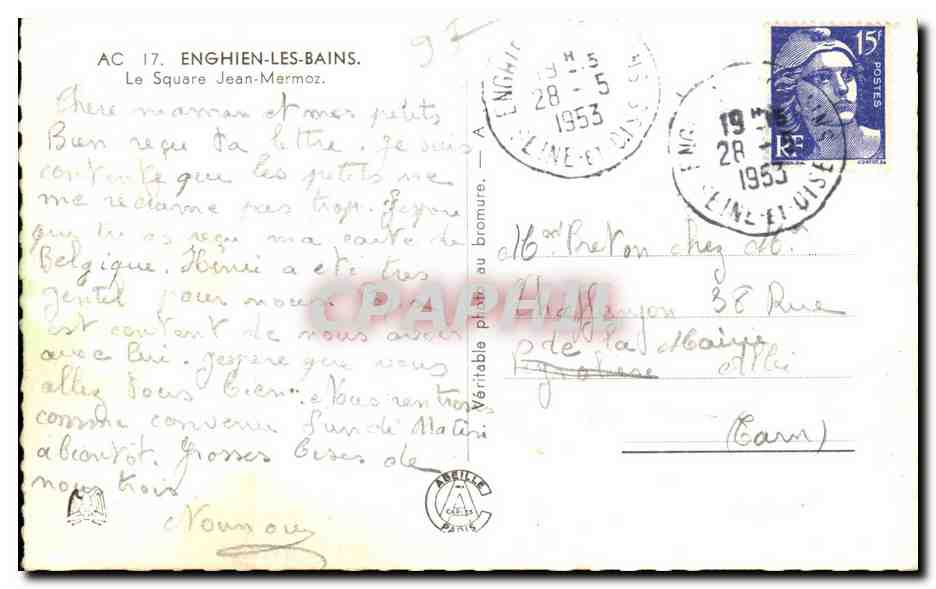 CPA Enghien les Bains Le Square Jean Mermoz — Rückseite