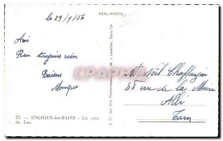 Enghien-les-Bains — Un coin du Lac — Cap — Rückseite