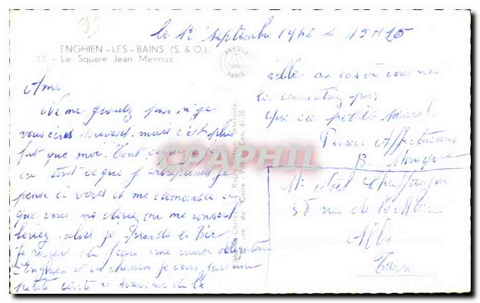 Le Square Jean Mermoz — Enghien-les-Bains — éditeur CPAPHIL, n° 4128 — Rückseite