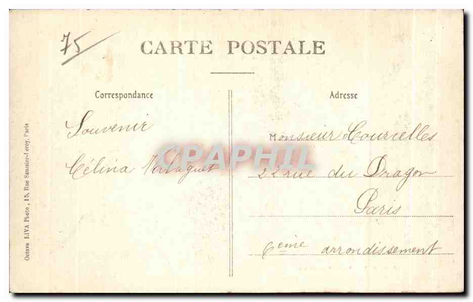 CPA Paris Parc Monceau Fragment du Tombeau de Gabrielle Destrees — Rückseite