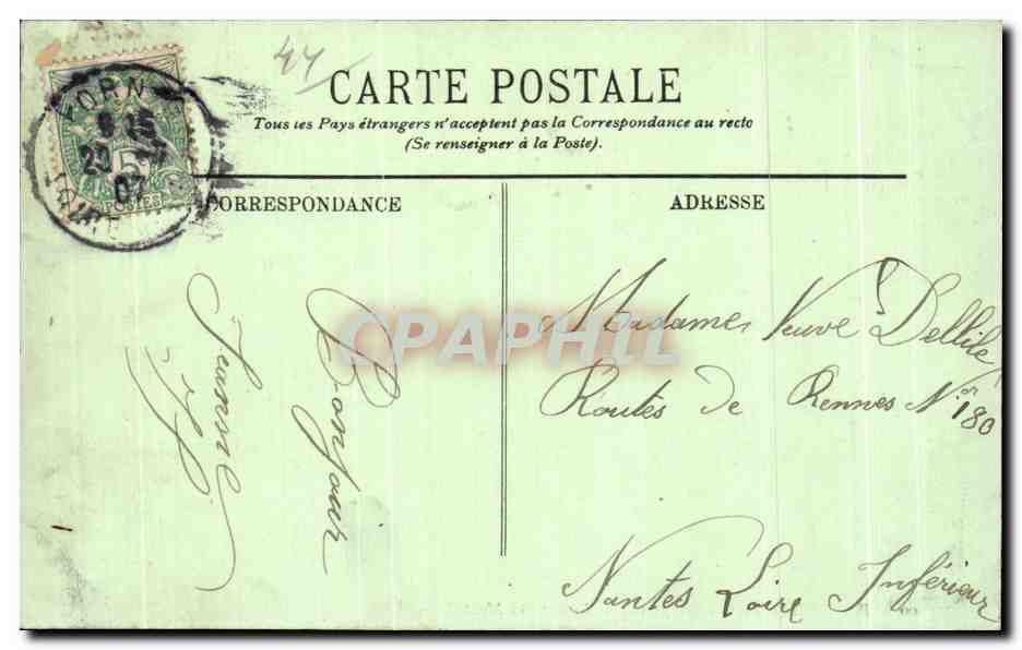 CPA Pornic Le Chateau pris de la Villa Del Monte  — Rückseite