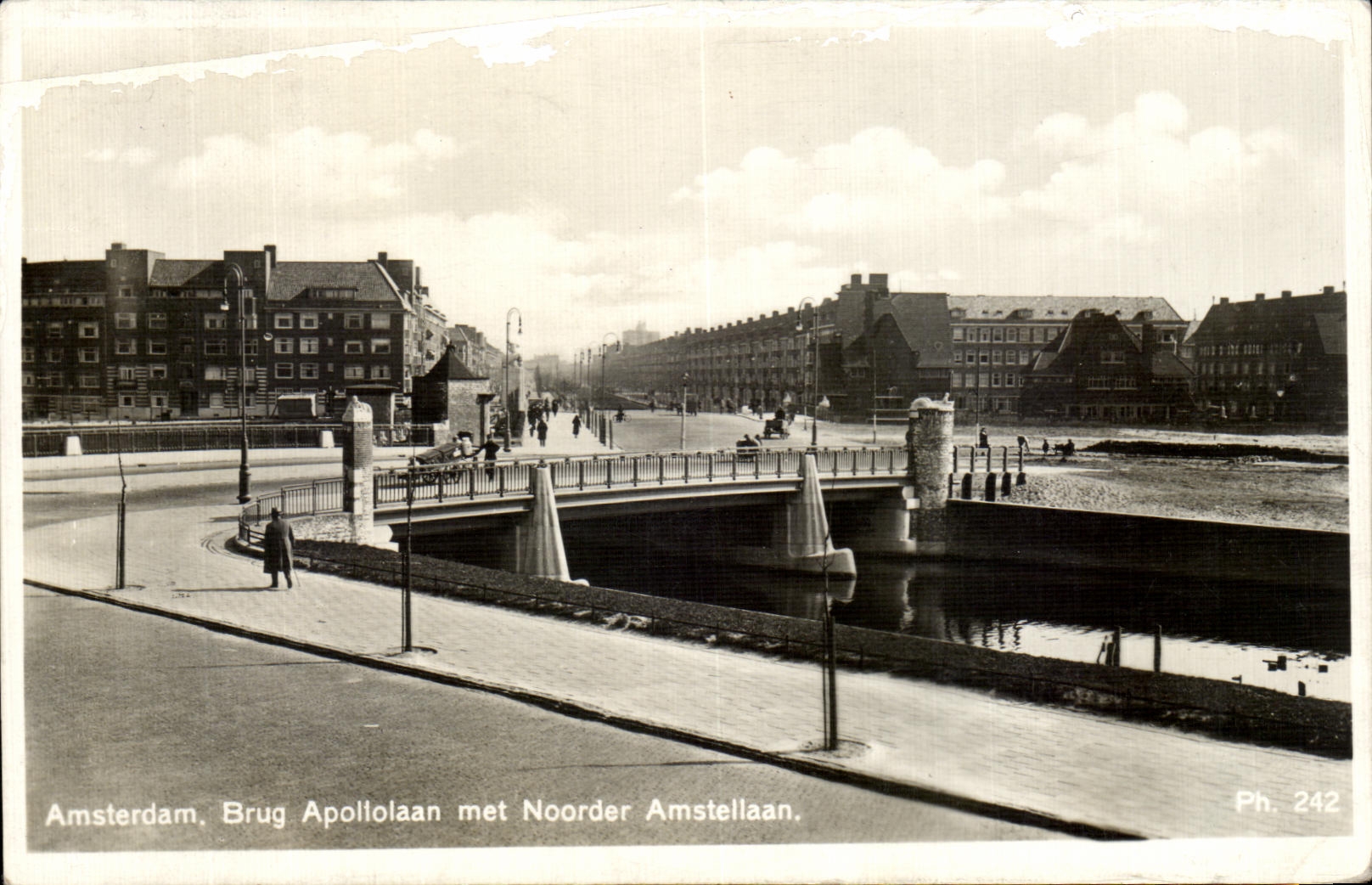 CPA Amsterdam Brug Apollolaan met Vooder Amstellaan