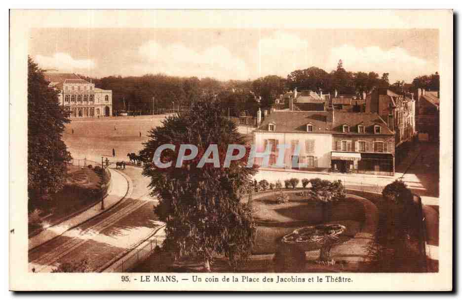 CPA Le Mans Un coin de la Place des Jacobins et le Theatre 