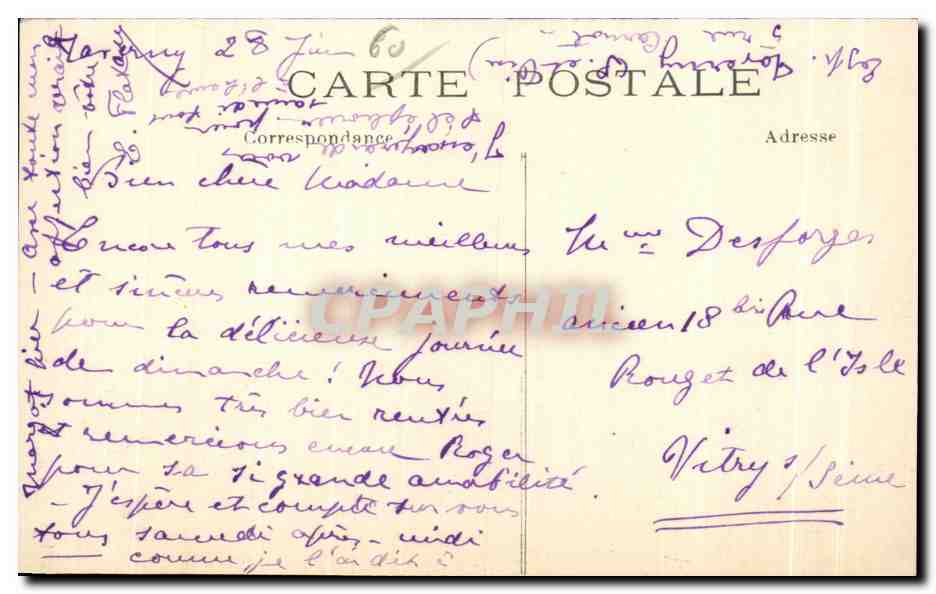 CPA St Leu Ancien Chateau de Saint Leu habite par la Reine Hortense femme de Louis Bonaparte — Rückseite