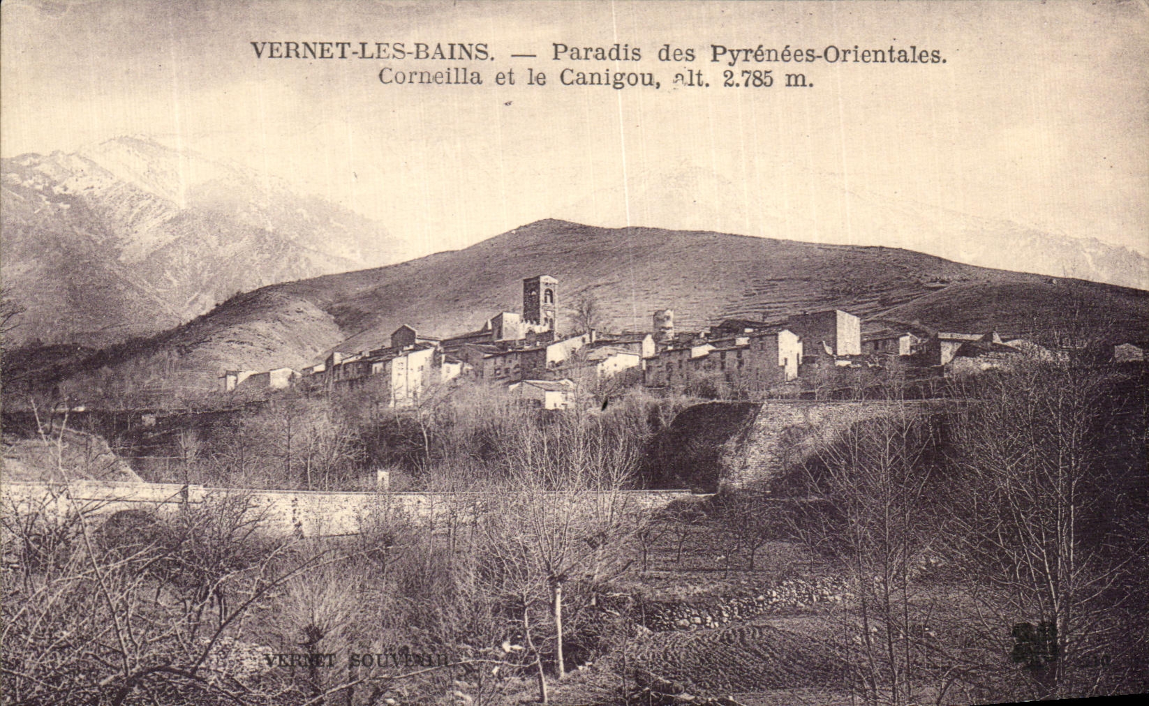 CPA Vernet Les Bains Paradis des Pyrenees Orientales Corneilla et le Canigou ait