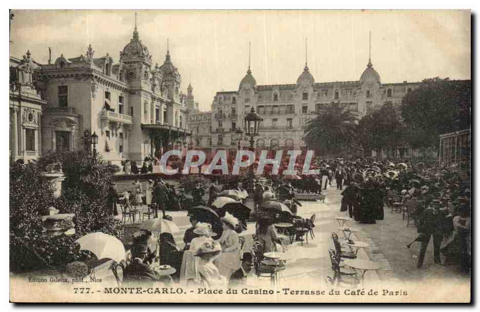 Monte-Carlo - Place du Casino - Terrasse du Café de Paris — Édition Giletti, phot., Nice, n° 777