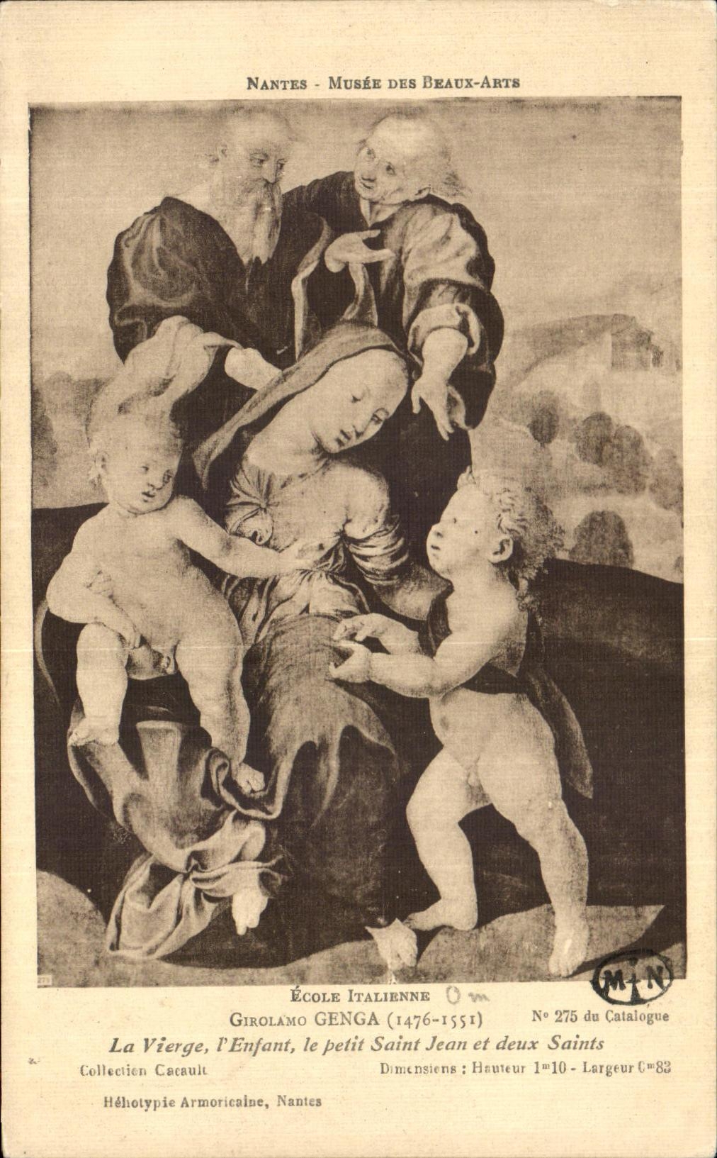 CPA La Vierge I Enfant le petit Saint Jean et deux Saints Girolamo Genga Nantes 
