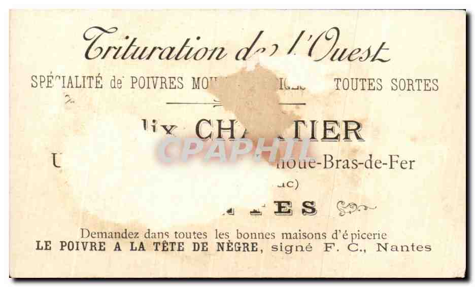 Image Chromo Le Poivre A la Tete de Negre  — Rückseite