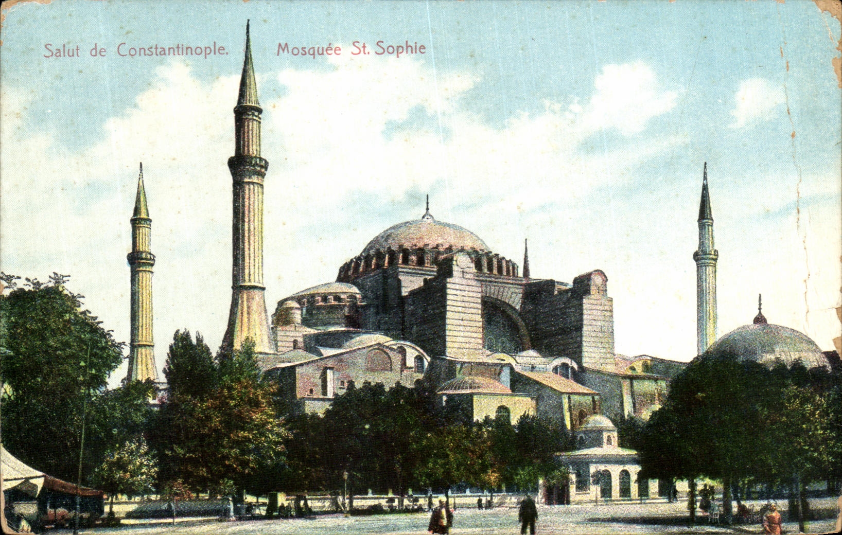 CPA Salut de Constantinople Mosquee St Sophie Turquie Turkey