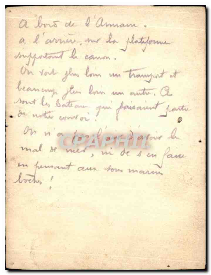 Photo a bord de l Annam Guerre Militaria  — Verso